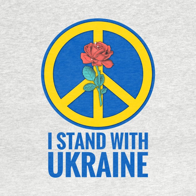 I Stand With Ukraine, Peace Symbol, Ukraine Flag Colors, Light Colors by PorcupineTees